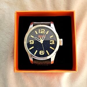 BNIB Men's Hugo Boss Watch, Brown, Blue & Silver